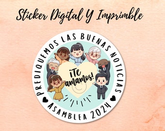 Diseño Imprimible de la Asamblea del 2024 | Stickers & Pins | Te Amamos | Regalos JW | Prediquemos Las Buenas Noticias| JW Convention Gifts