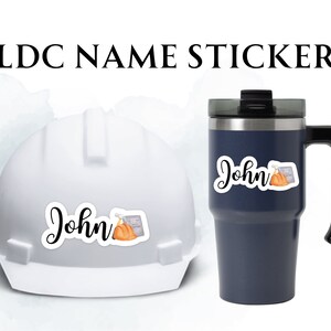 LDC Name Stickers | JW | Waterproof Vinyl | Laminated | Water bottle | Hard Hat