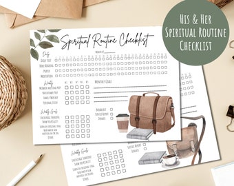 Lista de verificación de rutina espiritual / Diseño de ministerio matutino / TJ / Imprimible / Descarga digital / Regalos TJ / Español e inglés incluidos