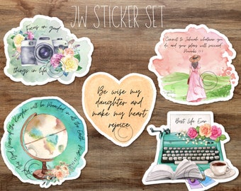 JW Sticker Set | Laminated Vinyl Waterproof Stickers | Youths & Adults | Pioneers | JW Gifts | Pioneer Gifts | Jehovah's Witnesses