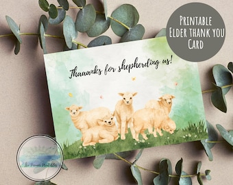 JW | Elder Thank You Karte | Schaf | Hirte die Herde | Elder Appreciation | Druckbare Karte |