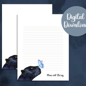 Panther Letter Writing Templates | JW | Watercolor Design | Jehovah&#39;s Witnesses | Ministry | Digital Download