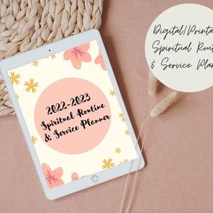 JW Spiritual Routine & Service Planner | Daily Weekly Monthly |Digital and Printable | Notebook | Planner Stickers
