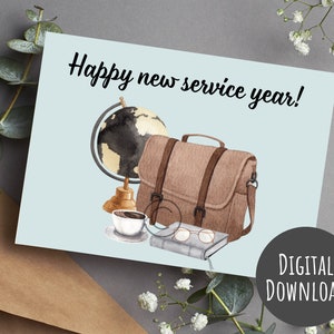 Frohes neues Dienstjahr! | Niedliche Grußkarte | Pioniere | JW | Dienst Design | JW Geschenke | Pioneer Geschenke |