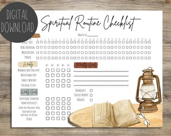 JW Weekly Spiritual Routine Checklist Goal Tracker Jehovah's Witnesses ...
