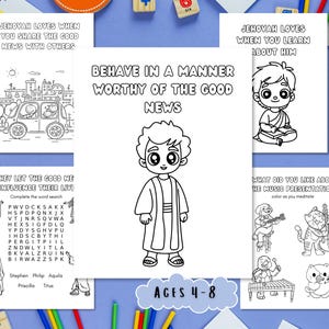 Zeszyt ćwiczeń zgromadzenia JW Kids 2024 | Zachowuj się w sposób godny Dobrej Nowiny | Zeszyt ćwiczeń do wydrukowania | Dla dzieci w wieku 4-8 lat