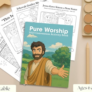 Libro de actividades de la Asamblea de Adoración Pura de los Testigos de Jehová 2025 / Libro de trabajo para niños / Testigos de Jehová / Imprimible