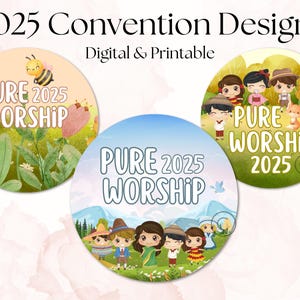 Design imprimable d'épinglettes et d'autocollants pour la Convention spéciale de 2025 | Cadeaux JW | Cadeaux pour congrès | Annoncez la bonne nouvelle | Témoins de Jéhovah