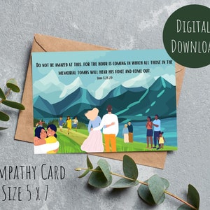 Carte de sympathie imprimable JW | Encouragements | Jean 5:28,29 | Espoir | Résurrection