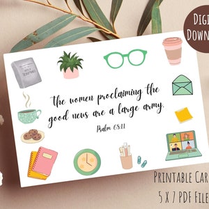 JW Pioneer Schwester Dankeskarte | Druckbar| Psalm 68:11 | Spanisch & Englisch