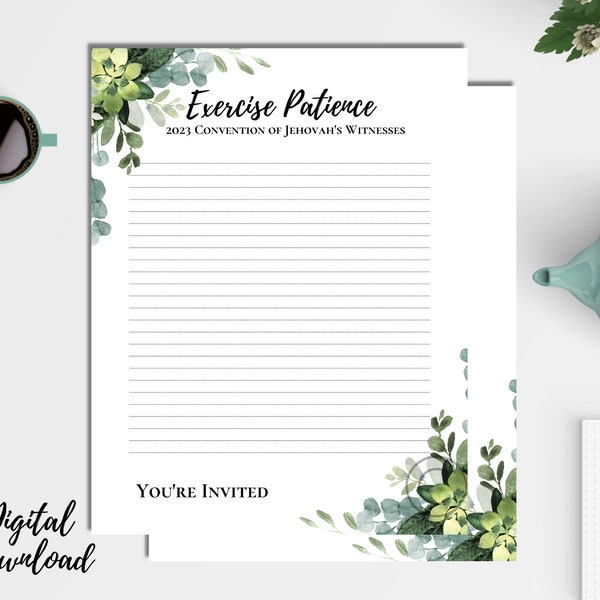 Jw exercise patience notebook etsy