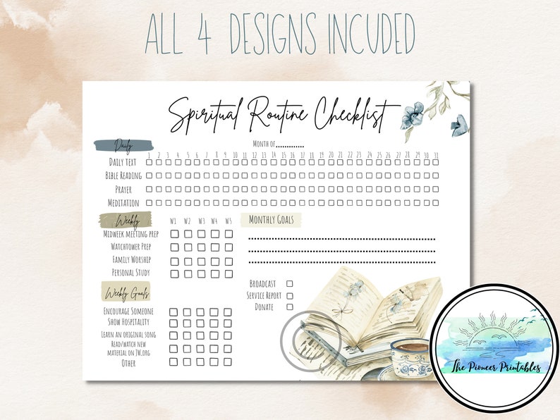 Spiritual Routine Checklist | Morning Vibes Bundle | JW | Planners ...