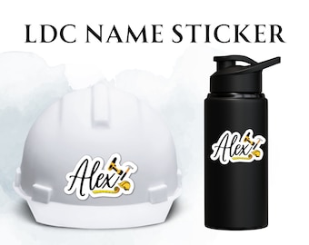 LDC Name Stickers | JW | Waterproof Vinyl | Laminated | Water bottle | Hard Hat