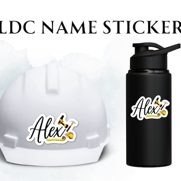LDC Name Stickers | JW | Waterproof Vinyl | Laminated | Water bottle | Hard Hat