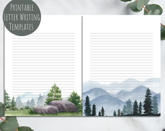 JW Letter Writing Templates | Mountain Pines |  Campaign | Stationary | Lines & No Lines