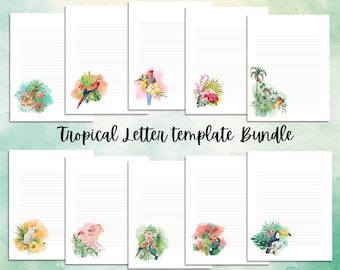 Tropical Paradise Template Bundle | Letter Writing Jehovah's Witnesses | JW | Printable