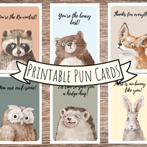 Printable Pun Card Bundle | Cute & Funny Greeting Cards | Thank you | Appreciation