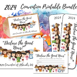 2024 Convention Printable Bundle | Declare The Good News| JW Gifts | 2024 JW Convention | Bookmarks | Gift Tags | Notebooks | Badges |