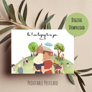 Postal JW imprimible / / Pensando en ti / Porque anhelo verte / Romanos 1:11