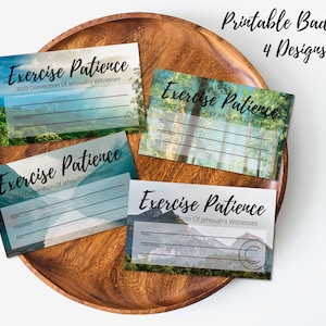 Printable Exercise Patience 2023 Convention Badges | Jehovah's Witnesses | JW | 4 Designs