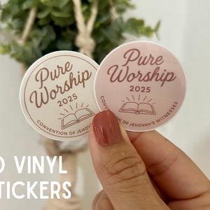 JW Pure worship Sticker Sheet  |2025 Regional Convention Gifts l Waterproof Vinyl | JW Gifts | Ministry | Jehovah&#39;s Witnesses | JW Stickers