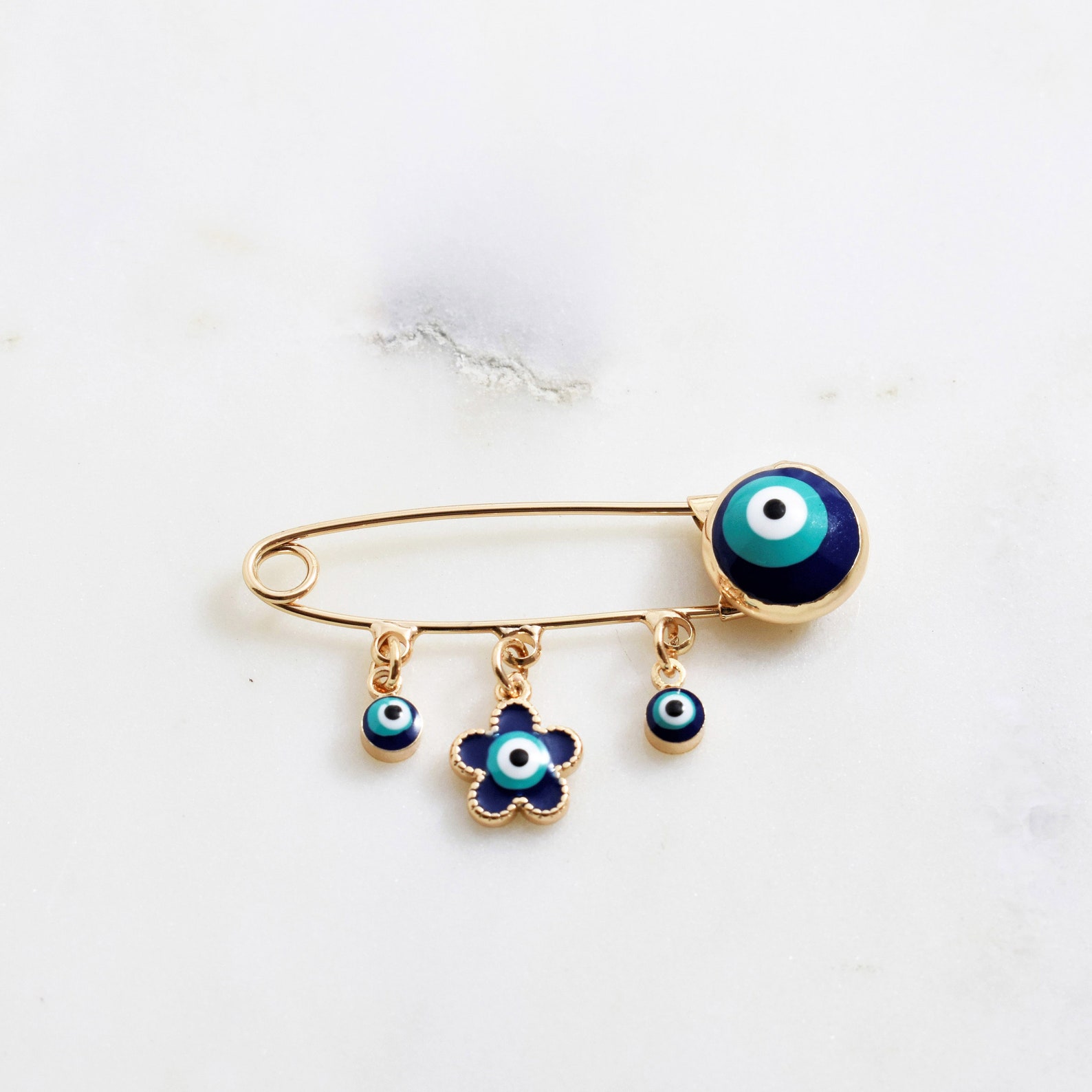 Orecchini Pendenti A Cerchio Con Occhio Malvagio In Argento - Foto 5