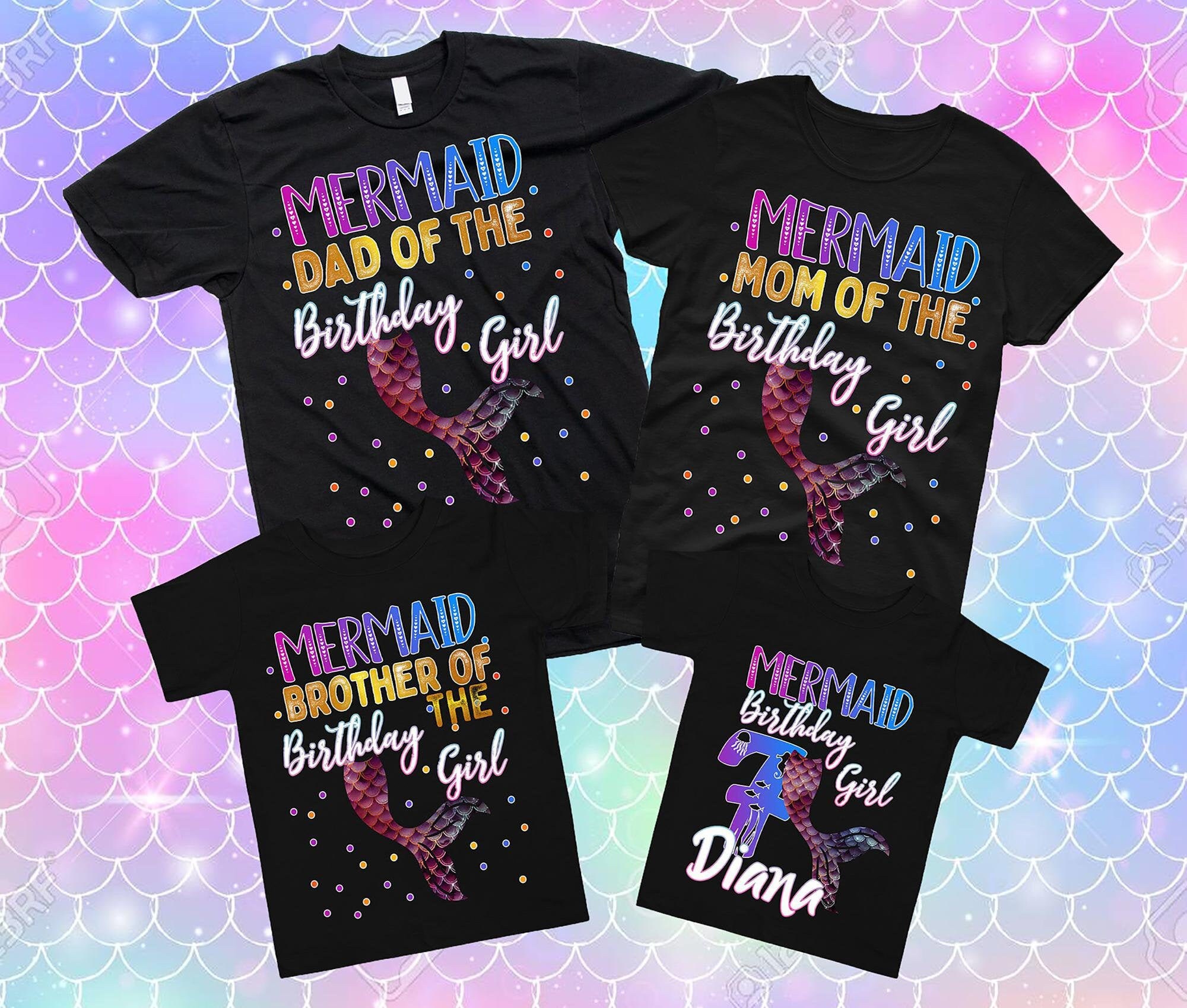 Mermaid Family Shirts Mermaid Birthday Girl Party Mer Mom | Etsy