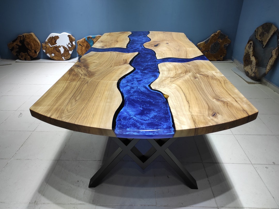 Epoxy Table, Custom Dining Table, Dining Room Table, Live Edge Table ...