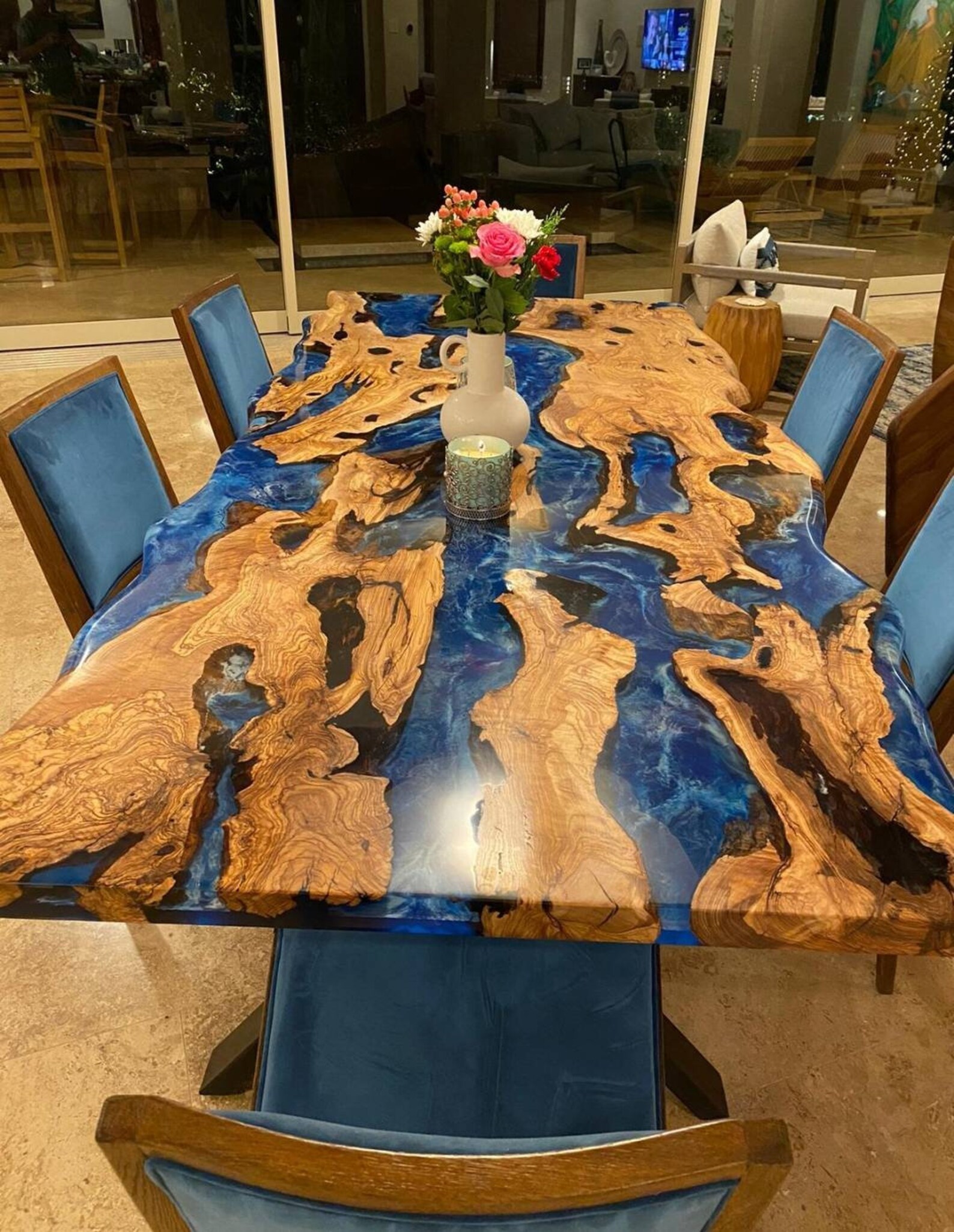 Epoxy Table Custom Dining Table Dining Room Table Live Edge Etsy