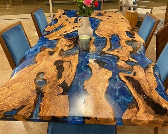 Custom Live Edge Epoxy Dining Table