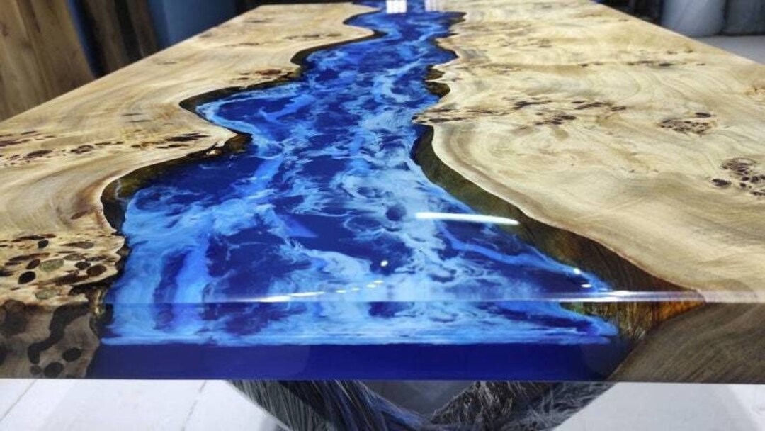 20”D Handcrafted Epoxy Resin Ocean River Beach Table Indoor/Outdoor Coffee  Table