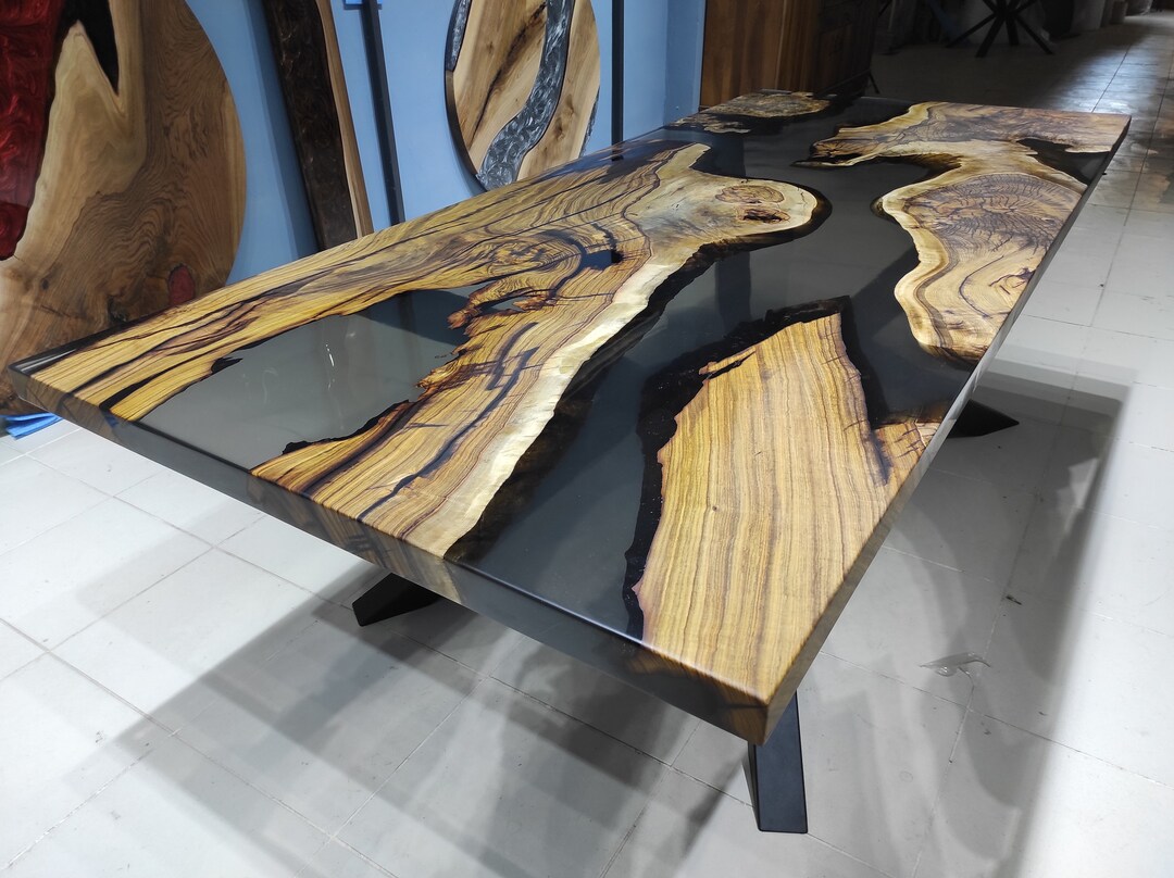 New Generation Epoxy Resin Dining Table, Unique Living Room Set, Wooden ...