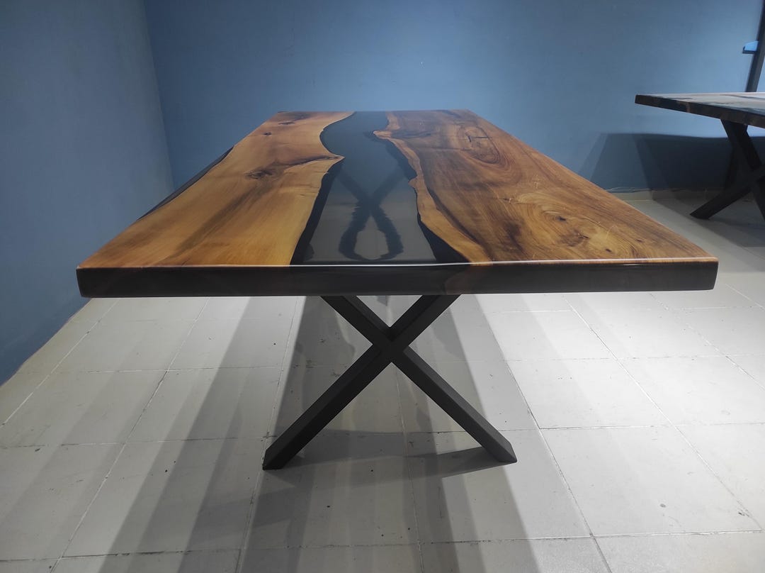Walnut Tree Smoke Epoxy Dining Table, Handmade Special Epoxy Dining ...