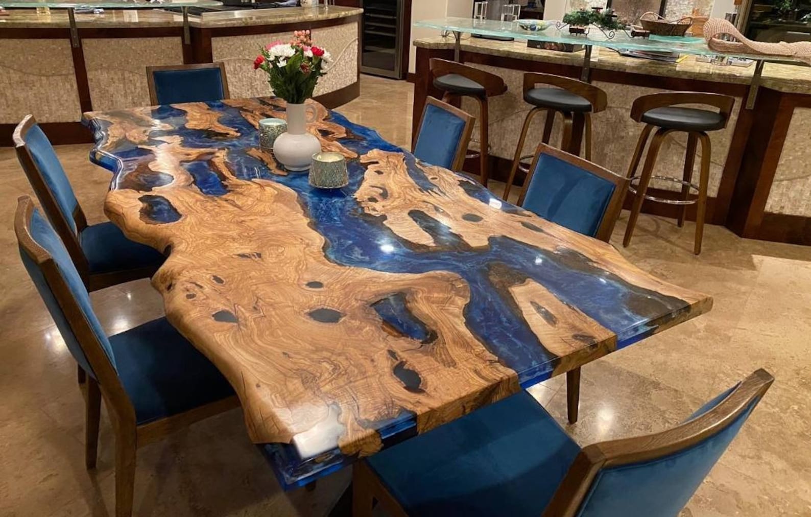 Epoxy Table Custom Dining Table Dining Room Table Live Edge Etsy