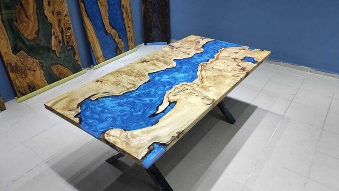 Living Edge Dining Table Kitchen Table Epoxy Resin Table - Etsy