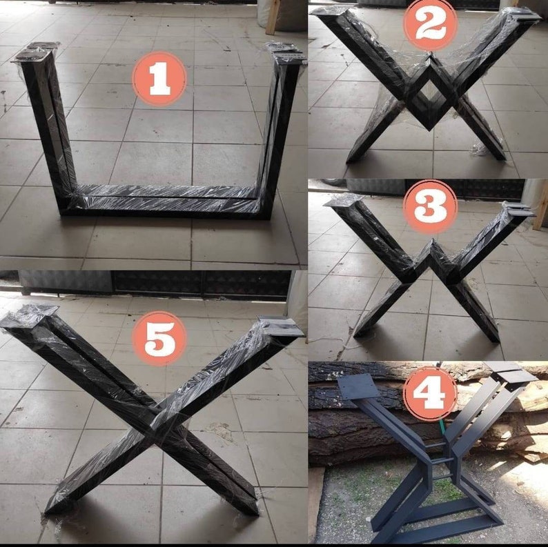 May include: Five different styles of black metal table legs. The legs are made of heavy-duty steel and are designed to support a variety of tabletops. The legs are available in a variety of sizes and finishes to match any decor.