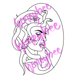 Medusa goddess warrior survivor mystical mythology woman priestess snake digital print SVG