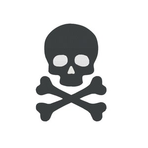 Halloween Skull and Cross Bones/ Jolly Roger Machine Embroidery Design - 3 Sizes - INSTANT DOWNLOAD/ Halloween Skull Embroidery Design