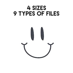 Smiley Face Machine Embroidery Design - 4 Sizes - INSTANT DOWNLOAD