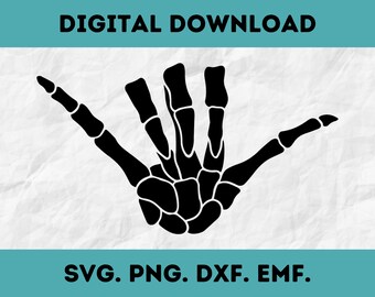Skelet loshangen hand SVG – Halloween gesneden bestand (digitale download)