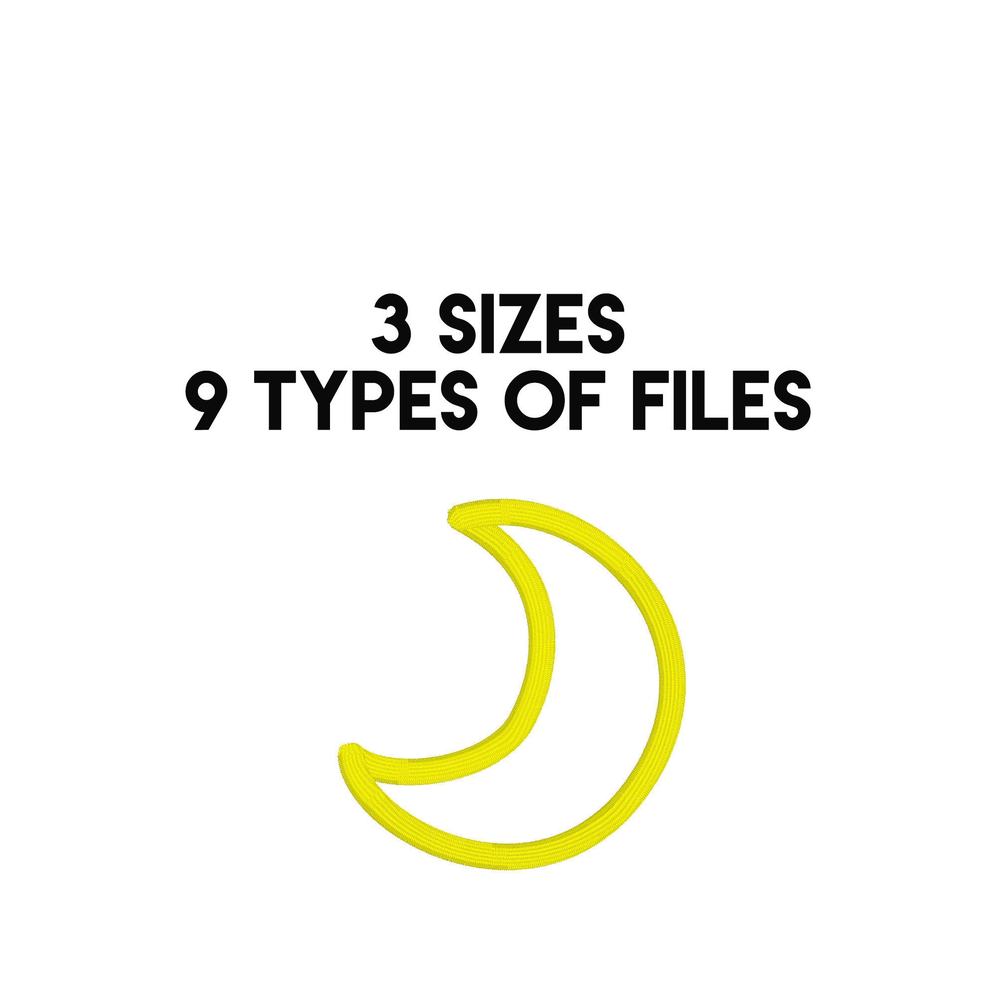 Simple moon machine embroidery design 3 sizes instant - etsy
