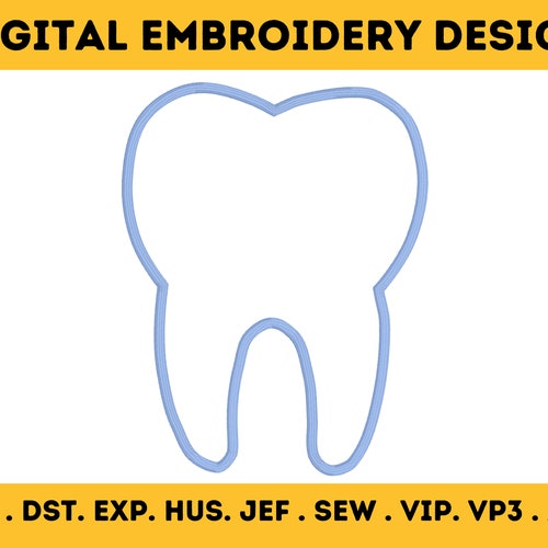 Instant Download Tooth Applique Machine Embroidery Design Etsy