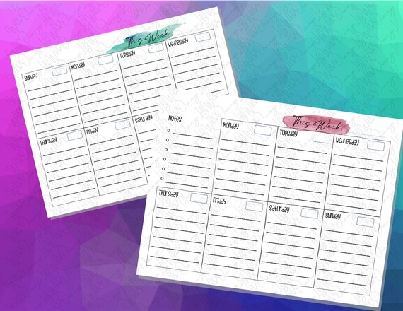 Printable Weekly Calendar | Etsy
