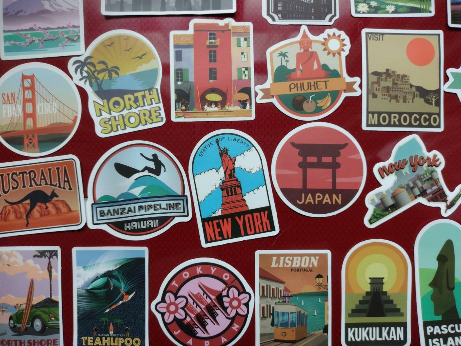 Travel Stickers Suitcase Vacation Stickers. Pack of 50 small Etsy