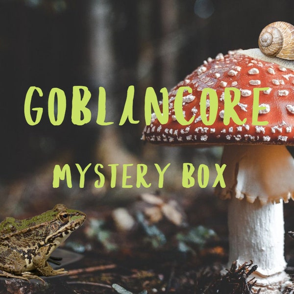 Goblincore mystery box, Surprise jewelry box, woodland aesthetic jewelry and accessories, Handmade clay and resin jewelry set