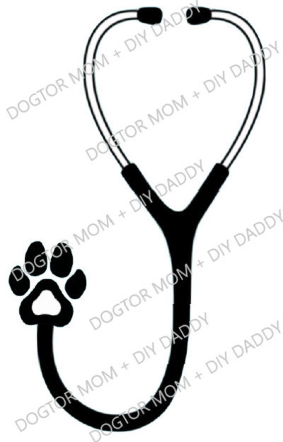 Paw Print Stethoscope Clip Art - Etsy España