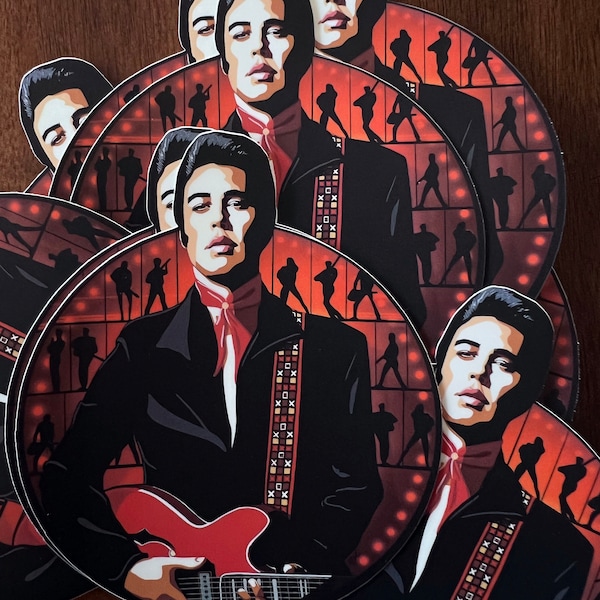 Elvis Presley - Austin Butler 68 Comeback Special Sticker (Red Scarf)