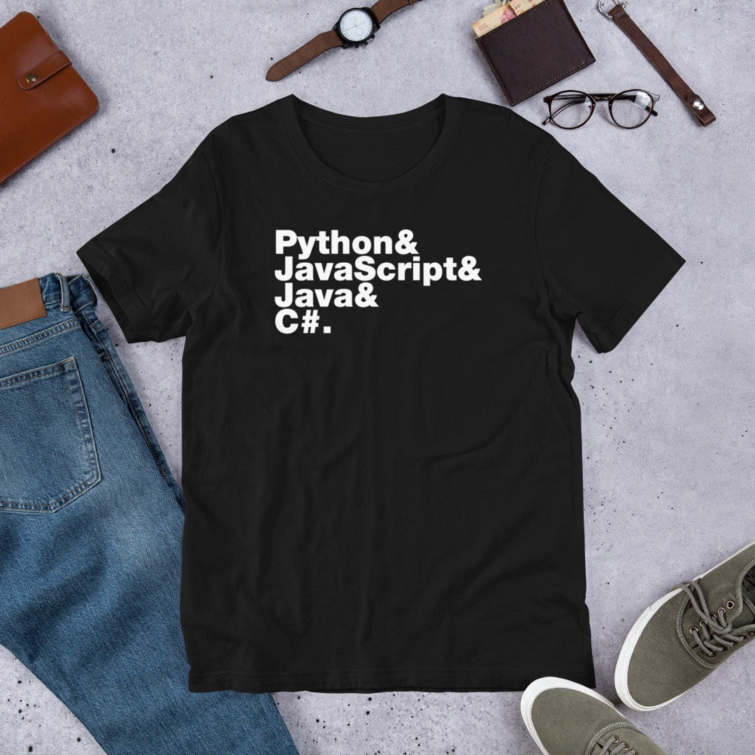 Python, JavaScript, Java, C Camisa de programador - Etsy México