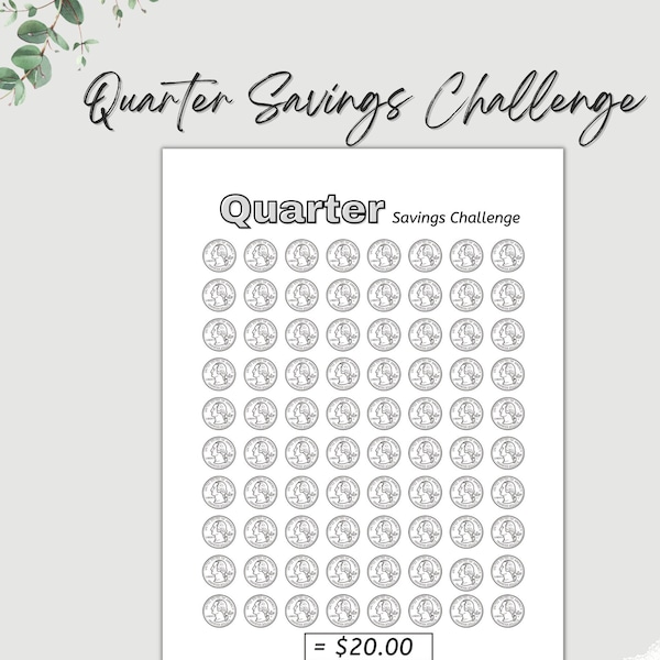 Quarter Savings Challenge Imprimable, Savings Challenge, Savings Tracker, Savings, Money Saving Challenge, Money Challenge, Coin Challenge
