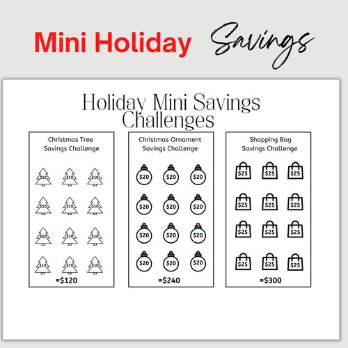 Christmas Savings Tracker Printable Christmas Funds Etsy